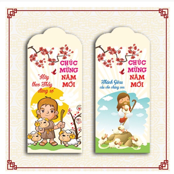 Bộ 10 bao Lì Xì Công Giáo Tết Nguyên Đán