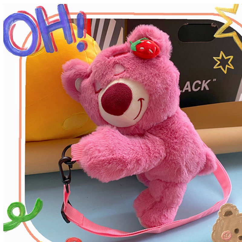 Túi Đeo Chéo Hình Gấu Teddy Nhồi Bông Dễ Thương