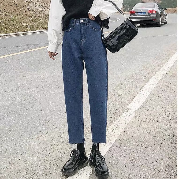 Quần jean SUXI ống rộng lưng cao tôn dáng dễ phối đồ phong cách Hàn Quốc thời trang cho nữ