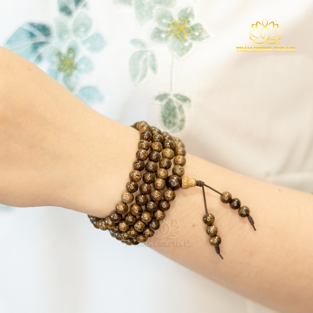 Vòng Tay Trầm Hương 108 Hạt Trầm Hương Yên Lộc Trầm Vườn Quảng Nam THYL01