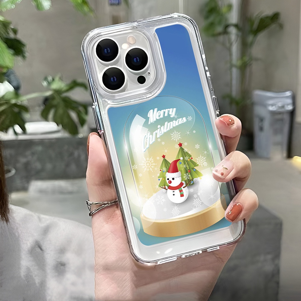 Ốp Điện Thoại Trong Suốt Họa Tiết Giáng Sinh Cho iphone 14promax 11 13 12 7Plus X XS Max