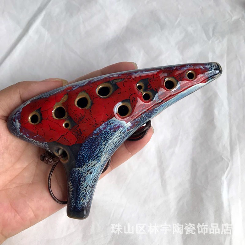 1 Kèn Ocarina Kiln 12 Lỗ Thay Đổi Màu Sắc Phong Cách Dân Tộc Màu Ngẫu nhiên