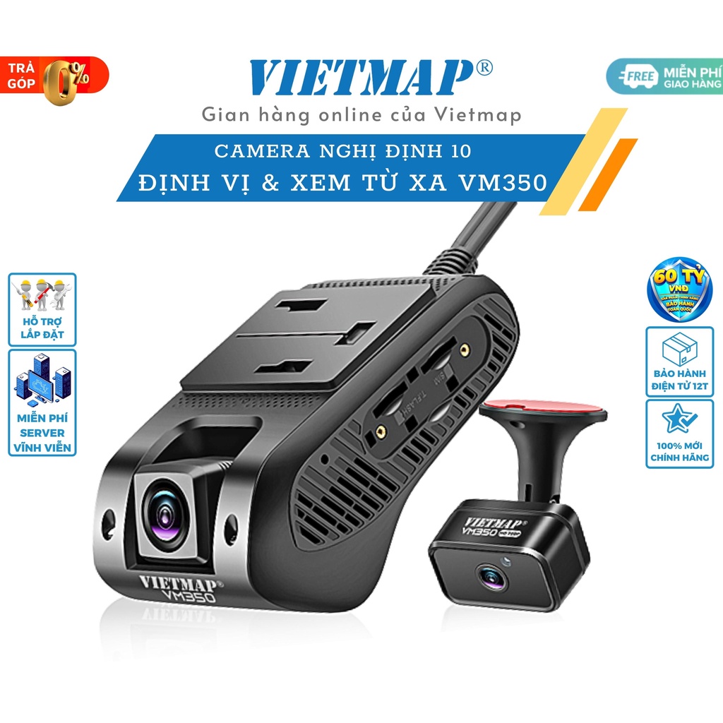 Vietmap VM350 - Camera Giám Sát Hành Trình Trực Tuyến chuẩn NĐ10/2020- HÀNG CHÍNH HÃNG