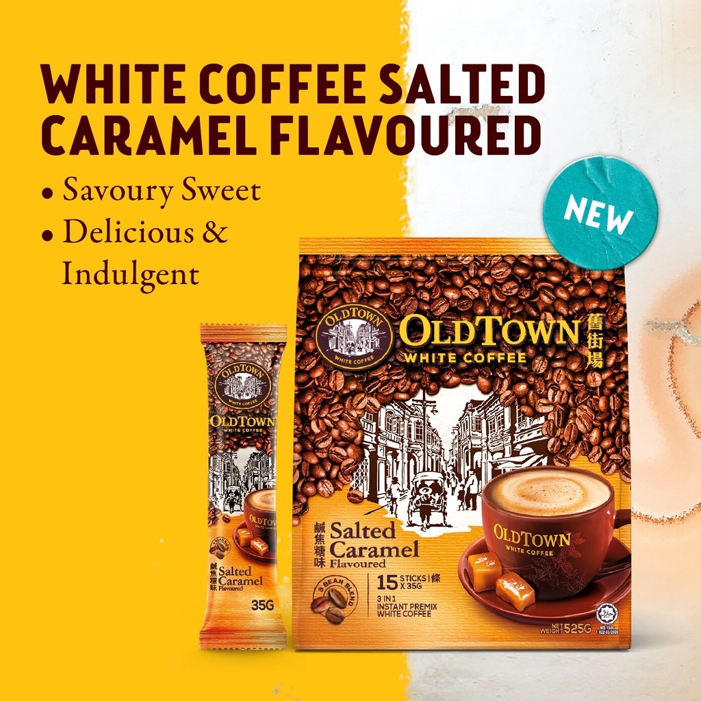 Cà phê hoà tan 3in1 Oldtown White Coffee 3in1 Salted Caramel