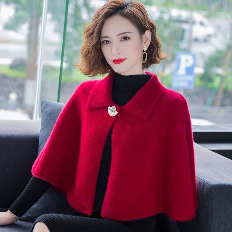 Áo Choàng Len Lông Cừu Dáng Ngắn 3 Màu Sắc Tùy Chọn Phong Cách Hàn Quốc Dễ Phối Đồ Cho Nữ