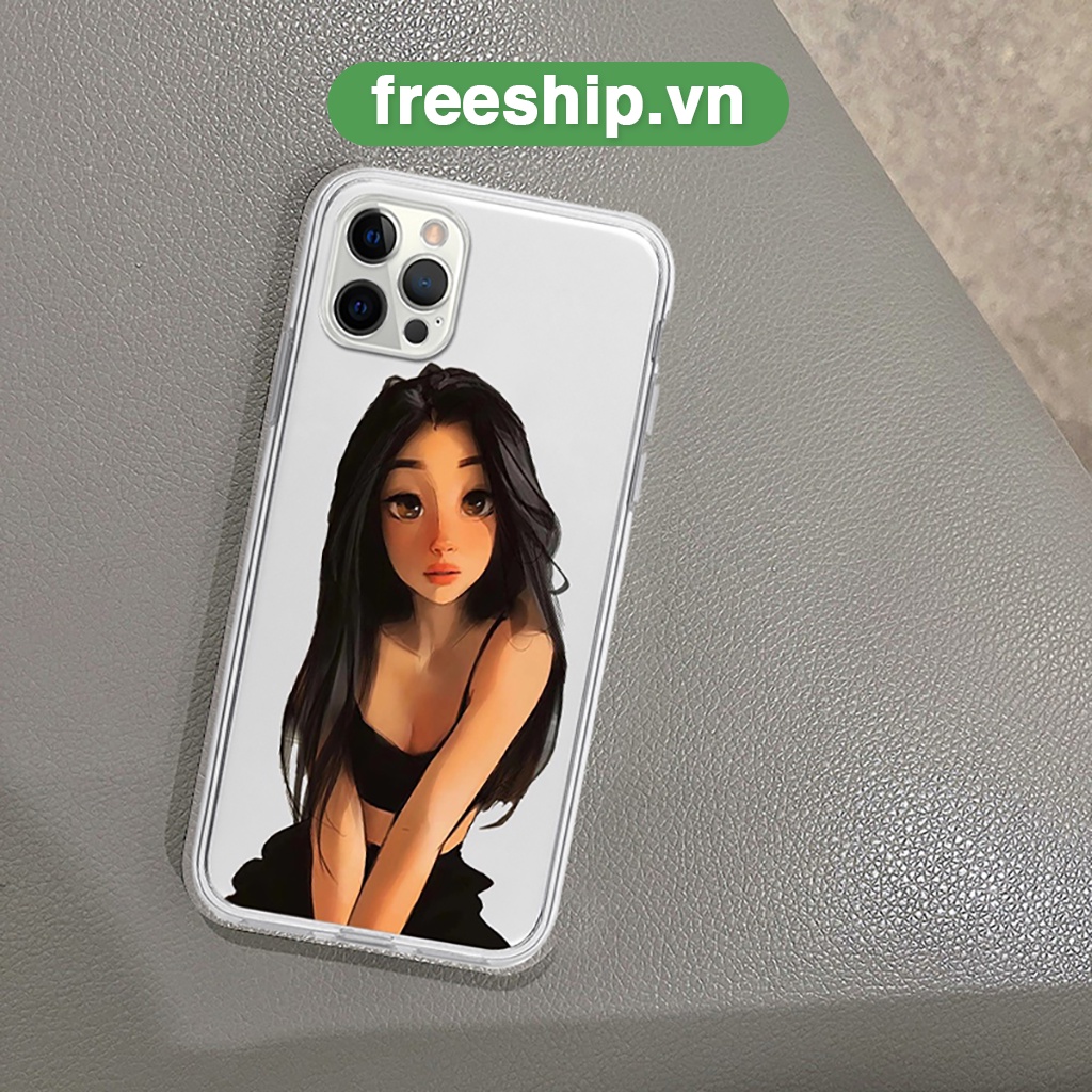 Ốp lưng iphone cạnh vuông nhân vật nữ thu hút độc đáo cho 6/6splus/7/7plus/8/8plus/x/xr/xs/11/12/13/14/pro/max/plus/