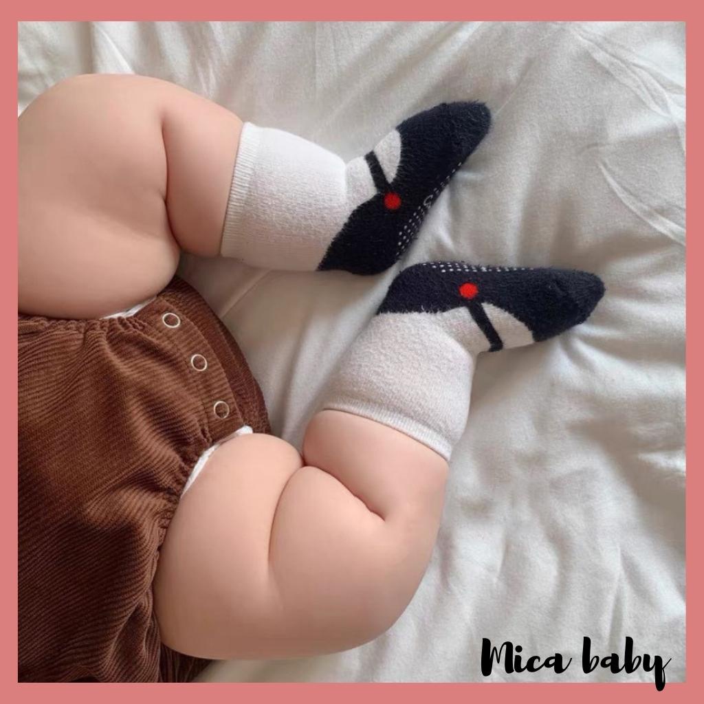 Tất vớ chống trơn trượt trẻ em kiểu dáng ba lê dễ thương cho bé T37 Mica baby