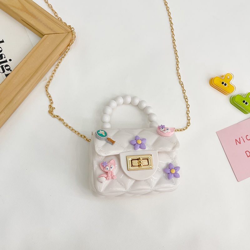 Túi đeo chéo quai ngọc mini cho bé gái có Sticker xinh xắn dễ thương chất bền đẹp, tặng kèm dây đeo xinh xắn