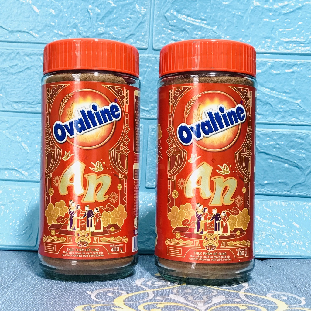 Thức uống lúa mạch hương vị sô-cô-la Ovaltine bột hũ thủy tinh 400g