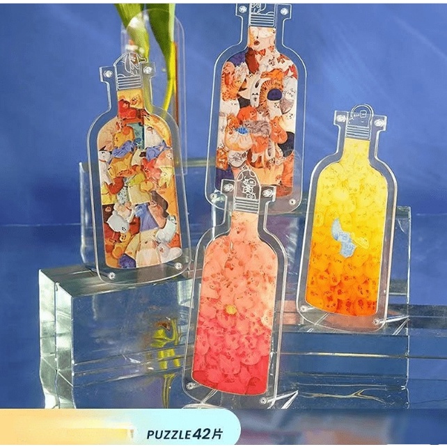 Đồ Chơi Lắp Ghép Ba Chiều Sáng Tạo Dễ Thương Bằng Acrylic Trong Lọ Heo / Mèo