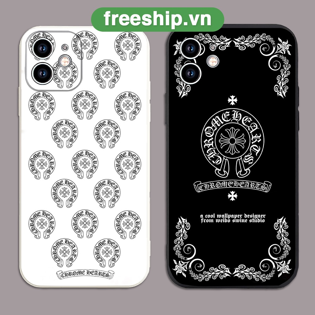 Ốp lưng điện thoại iPhone Ch.rome heart cạnh vuông silicon dẻo bảo vệ cam ip 6/6s/7/8/X/XS/XR/11/12/13/14 Pro Plus Max