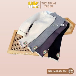 Quần legging lót lông cừu cho bé gái từ 1-6 tuổi, quần nỉ chất coton lót nhung mềm mại - HKKIDS
