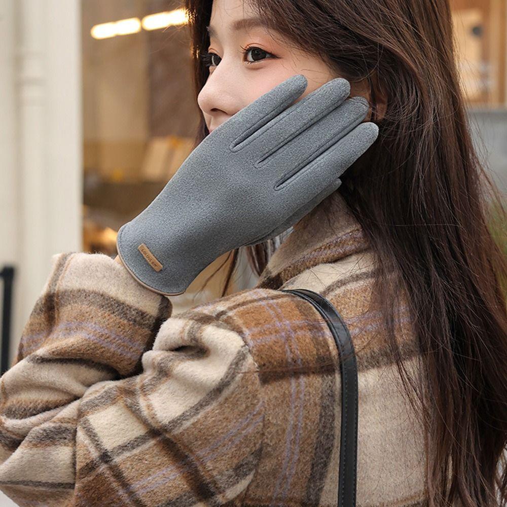 Găng Tay Nhung Thể Thao Chống Lạnh Có Thể Chạm Màn Hình Cảm Ứng Cho Nữ OKDEALS