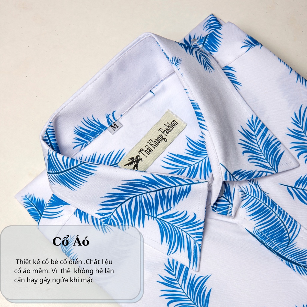 Áo sơ mi nam trung niên tay ngắn họa tiết vải lụa mềm mịn co giãn không nhăn form rộng có túi ALUA15