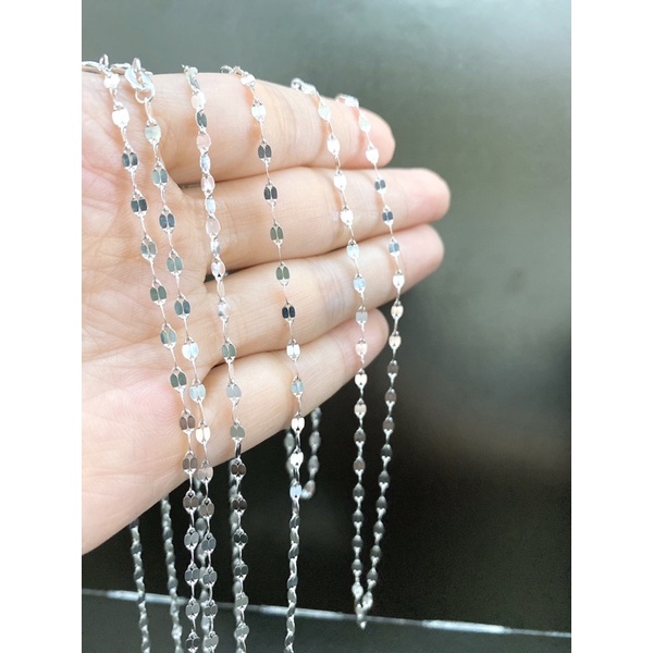Dây chuyền nữ hình lá me xi bạch kim -Bạc cao cấp 925 xi bạch kim