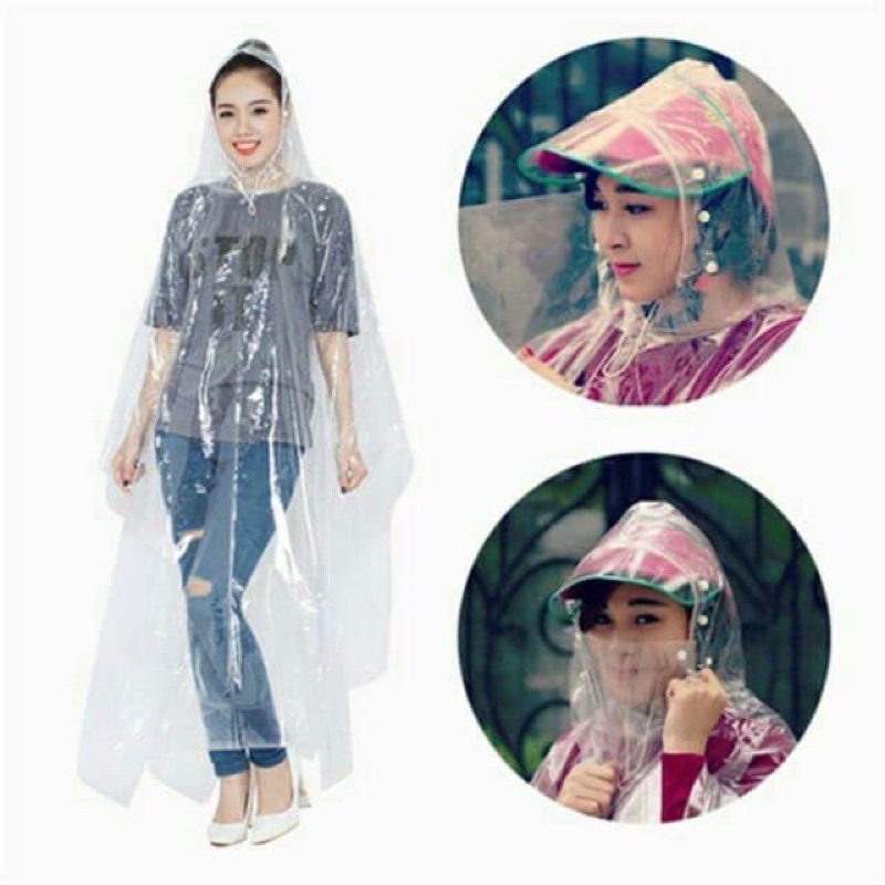 ÁO MƯA TRONG SUỐT 1 ĐẦU