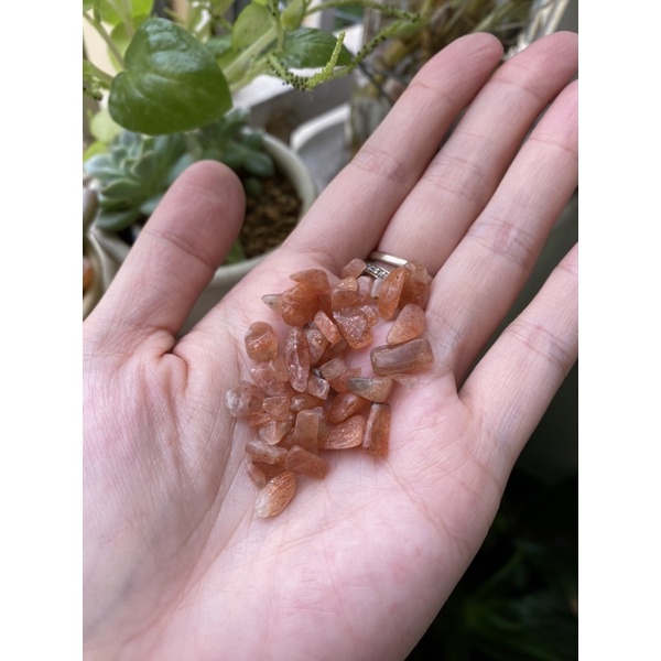 Set 50gr vụn đá Sunstone / Moonstone / Aquamarine/ Rhodochrosite chip thanh tẩy tự nhiên - Crystal Chip