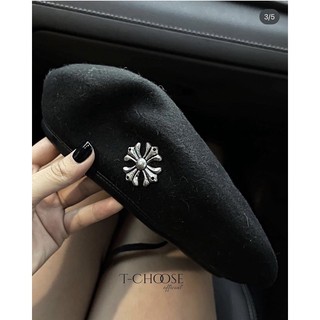 Mũ nồi dạ chrome hearts viền da