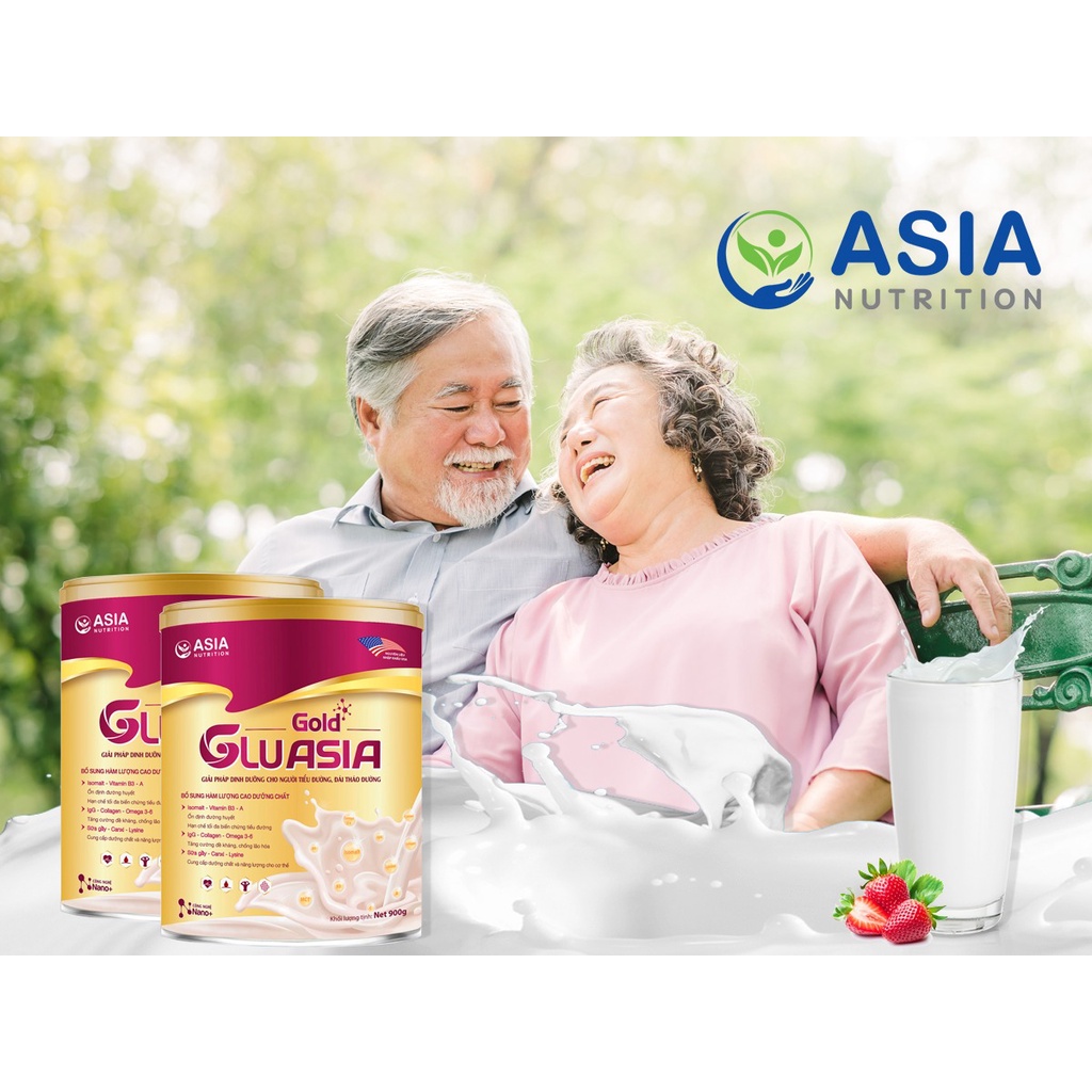 Sữa tiểu đường Glu Asia Gold cao cấp Asia Nuitrition 400g tác dụng cung cấp dinh dưỡng, năng lượng cho người tiể.u đường