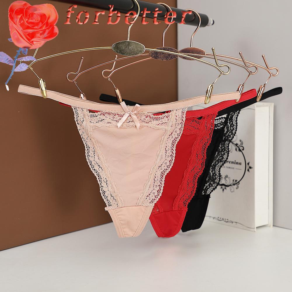 Quần Lót Ren Không Đường May Lưng Thấp Mềm Mại Thoáng Khí 1 Màu Sắc Cho Nữ