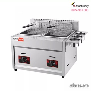 Bếp chiên nhúng đôi dùng Gas dung tích 6L+6L, model ASQ-711