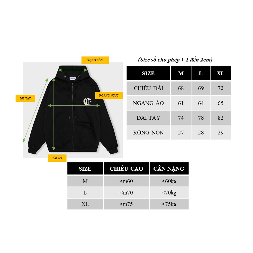 [SALE- NỈ MỎNG ] Calem Club - Áo khoác Hoodie Zip MINIMALISM chất nỉ lót bông form unisex | BigBuy360 - bigbuy360.vn