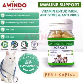 Image of IMMUNE SUPPORT 1 KAPSUL - Vitamin Imun Kucing Anti Virus Stress Meningkatkan Imunitas