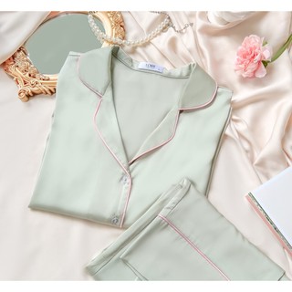 Bộ Pijama Lụa Basic Dáng Dài Thoải Mái LPD06