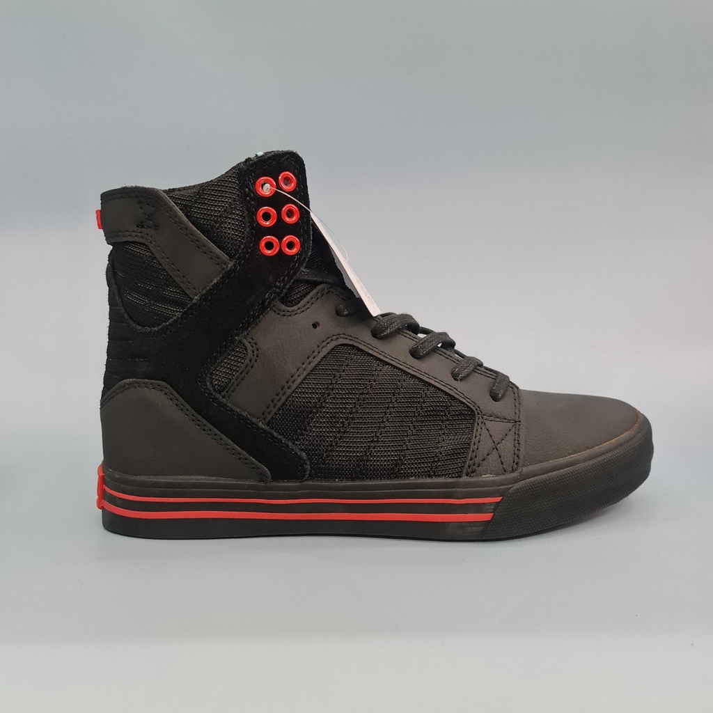 Giày Supra cổ cao Skytop nam da thuộc đen