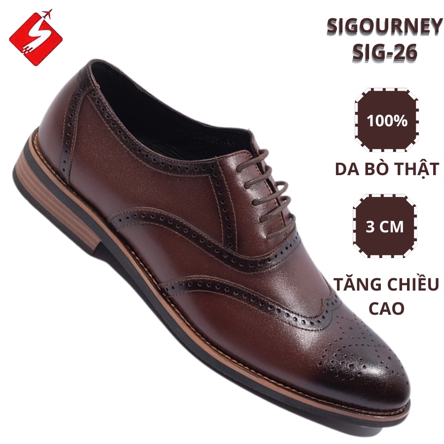Giày Da Nam Công Sở Oxford, Giày Tây Nam Oxford Brogues Thanh Lịch Sang Trọng SIG-26 BẢO HÀNH 18 THÁNG