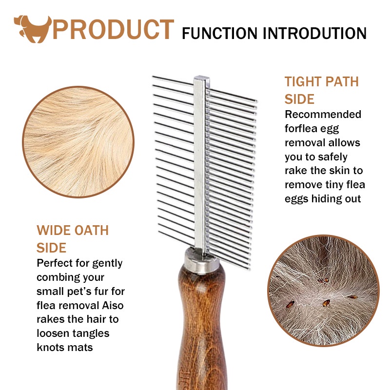 HamshMoc Lược Chải Lông Thú Cưng Hai Mặt Chống Rối Và Thắt Nút