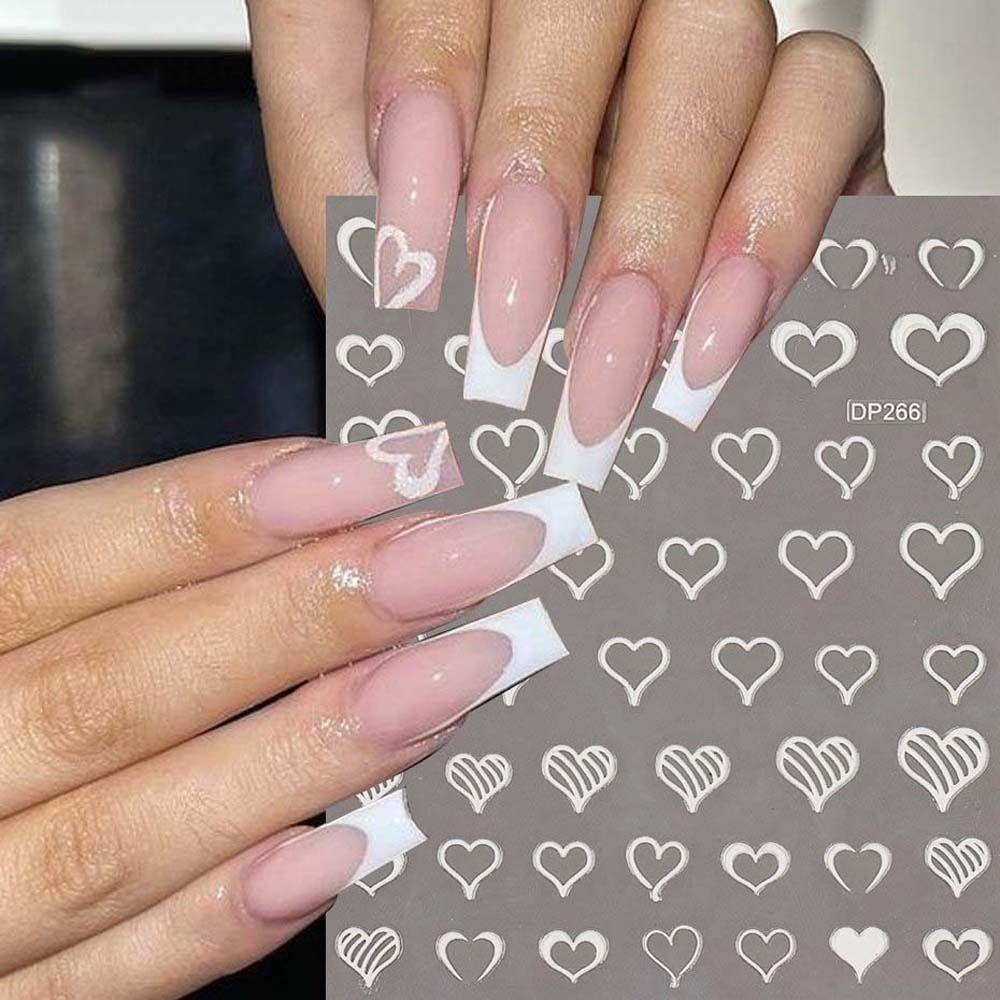 JARRED Miếng Dán Trang Trí Móng Tay Họa Tiết Hoa Trái Tim Thời Trang Cho Nữ