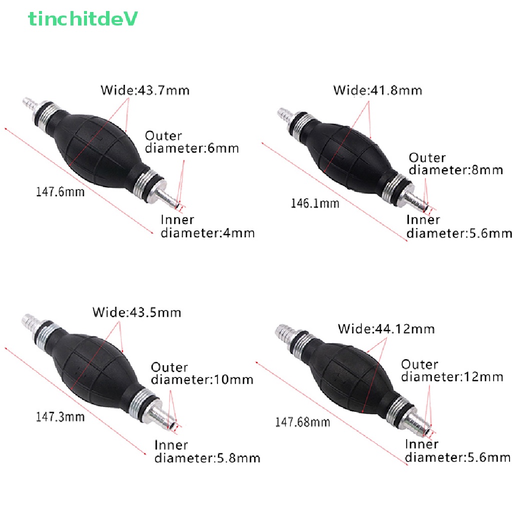 [TinchitdeV] Ống Bơm Nhiên Liệu Bằng Tay 6 / 8 / 10 / 12mm Cho Tàu Thuyền