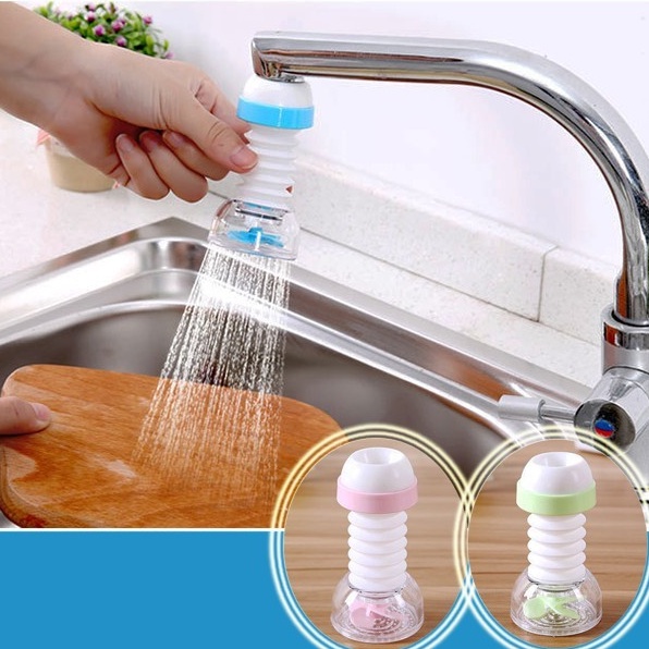 Đầu vòi lọc nước tăng áp 360 độ ,kéo dài Vòi tăng áp lực nước có khóa cổ dê, cánh quạt St Store4girls