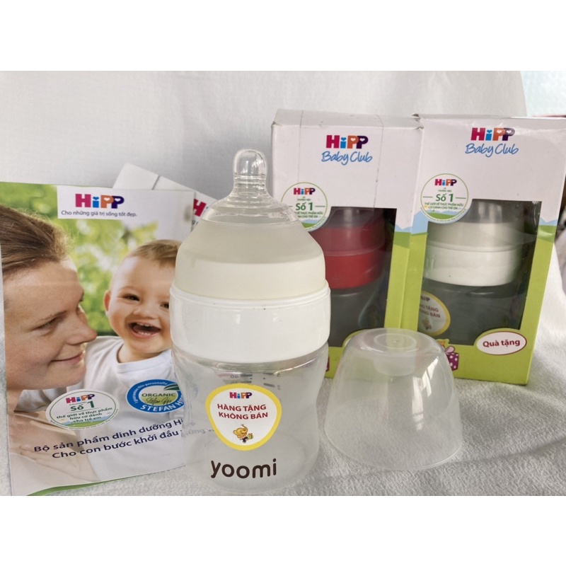 Bình sữa cổ rộng Yoomi nhựa PPSU 140ml [Quà tặng chính hãng từ Hipp]