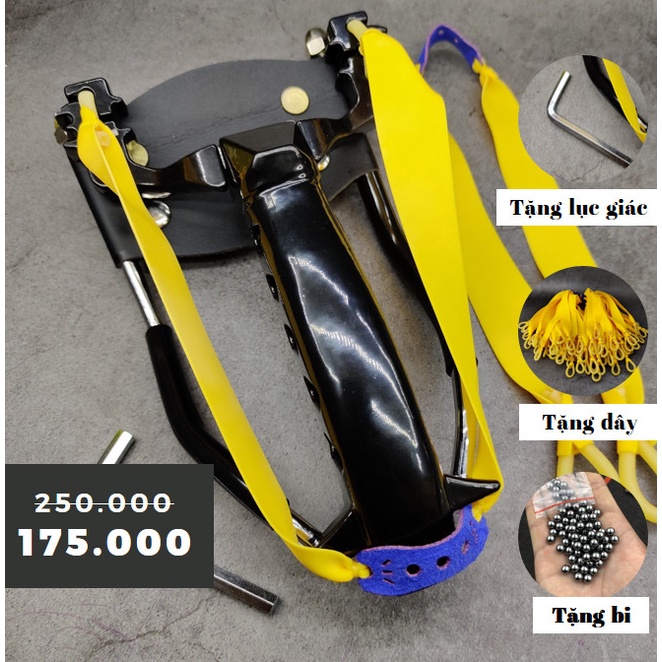 Ná Cao Su Trợ Lực Cao Cấp Cán Thép Chạc 10 Sử Dụng Dây Dẹt và Dây Tròn Tặng Kèm Lục Giác Dây Ná và Bi