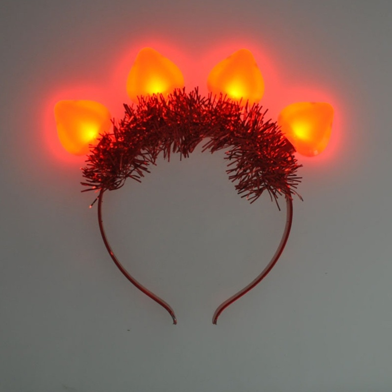 Flgo Băng Đô Cài Tóc Hình Trái Tim Đỏ Có Đèn LED Phát Sáng Trong Đêm Valentine