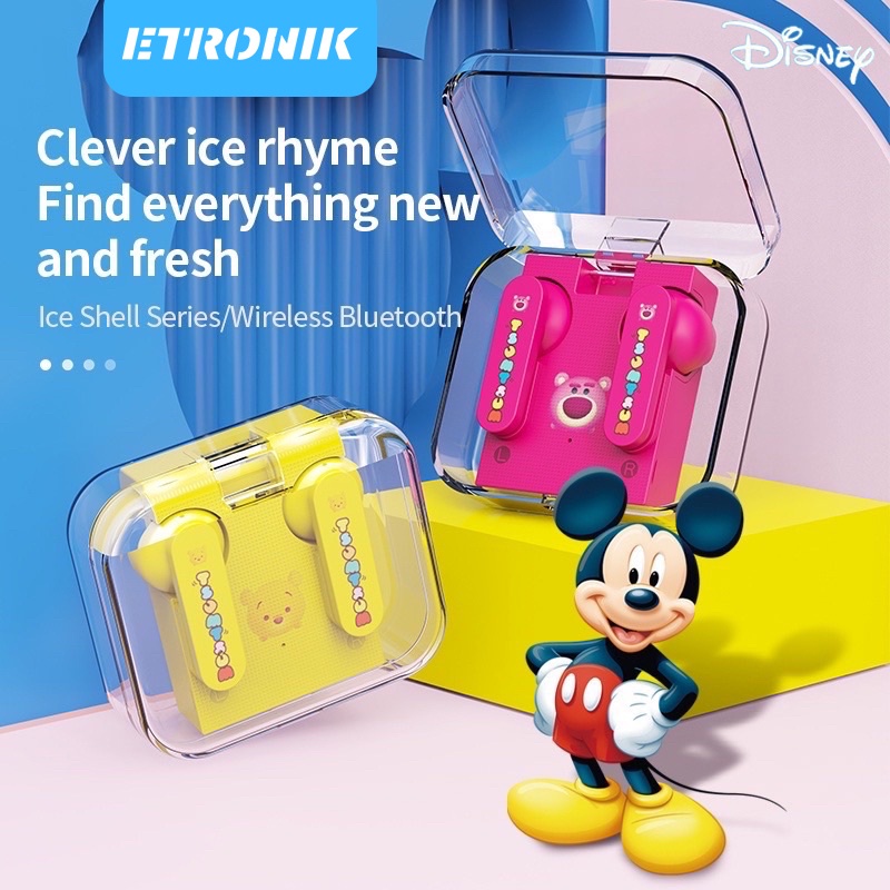 Etronik Original Disney P58 Bluetooth 5.3 Tai nghe không dây âm thanh nổi 300mAh không dây cho trẻ em Mickey Thời trang chất lượng âm thanh HD với Mic chống ồn và tuổi thọ pin dài