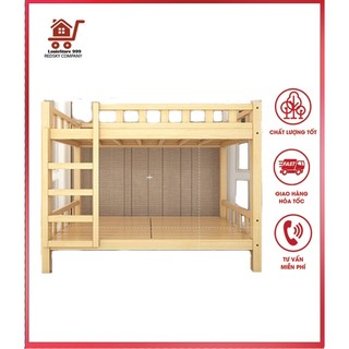 Giường tầng gỗ thông mộc 100x190x160cm - giường gỗ thông