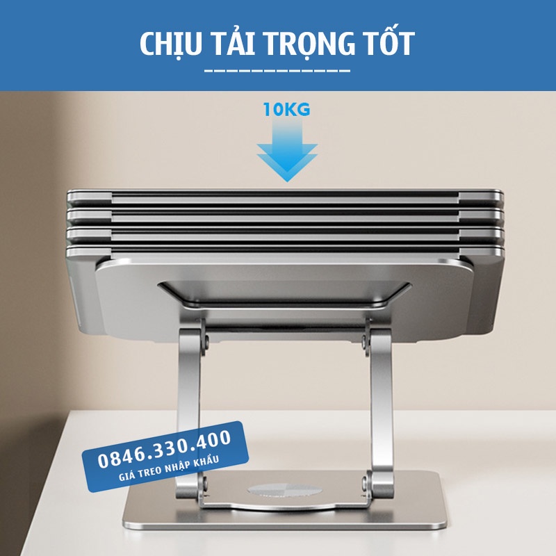 LS652 – Giá đỡ nâng hạ Laptop – Laptop Stand – Laptop Macbo.ok Ip.ad - Xoay 360 Độ ….Hợp kim nhôm