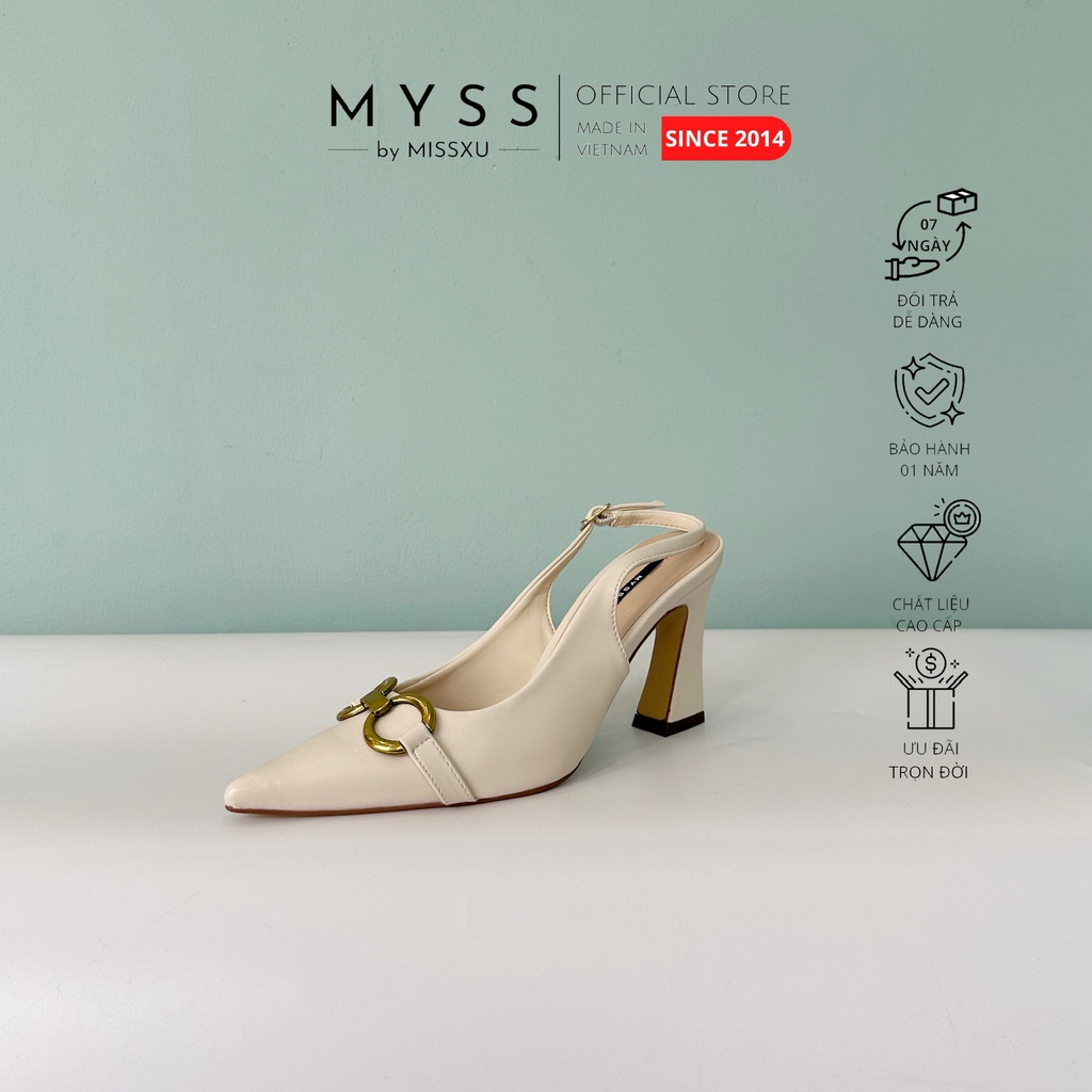 Giày nữ mũi nhọn phối khoen OO 7cm thời trang MYSS - CG228