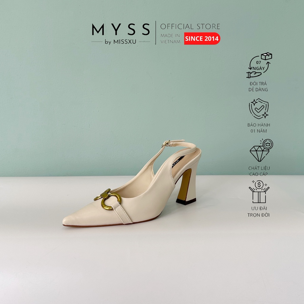 Giày nữ mũi nhọn phối khoen OO 7cm thời trang MYSS - CG228