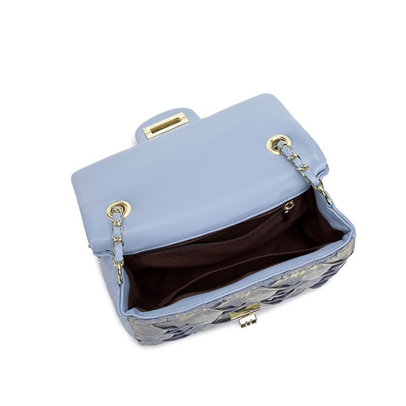 Túi Đeo Vai Hình Vuông Cỡ Nhỏ Phối Dây Đeo Sợi Xích Màu Vàng Thời Trang Cho Nữ