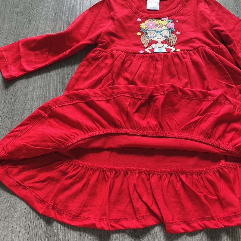 Váy cotton tay dài VNXK bé gái in hình Pony, Elsa, Minnie, Mickey, Kitty