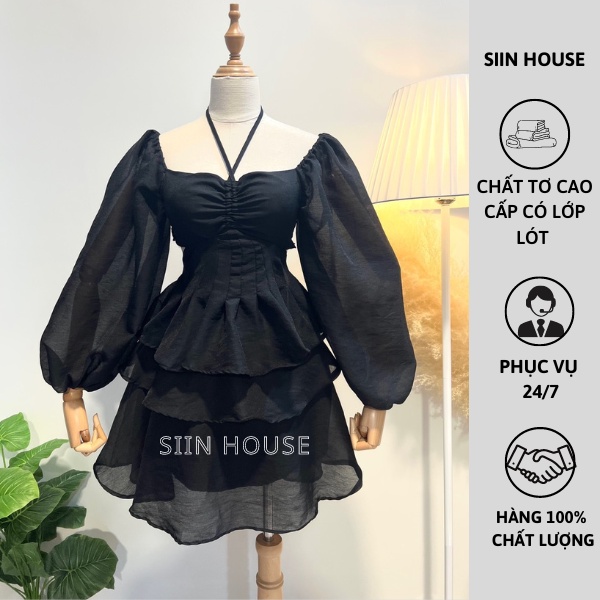 Đầm Xoè 3 Tầng Cut Out lưng