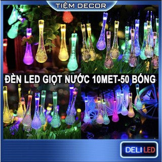 Bộ dây đèn led trang trí hình giọt nước pha lê trong suốt 10 m ~50 bóng