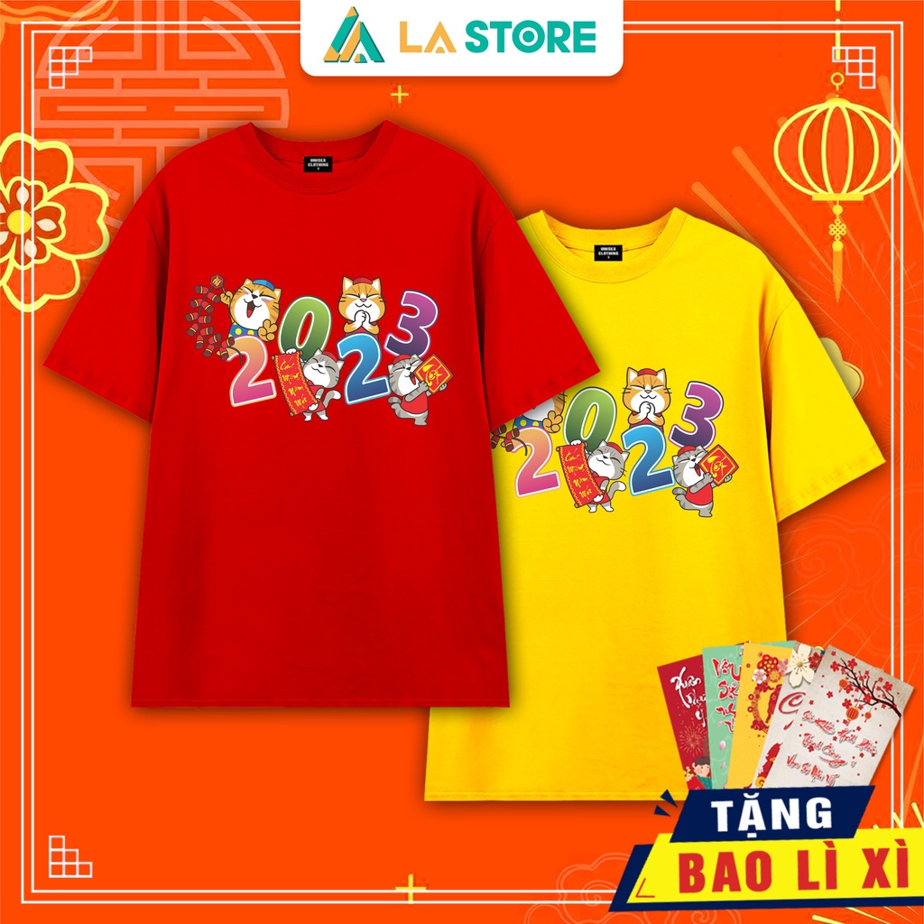 Áo Thun Gia Đình Tết 2023 Quý Mão Năm Con Mèo Nhiều Màu | LẠ STORE