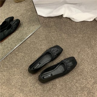 (HÀNG SẴN ) giày bệt happy feeling bo chun da mềm kiểu dáng basic