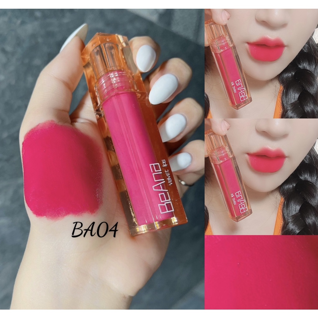 Son BeAna Cao Cấp - Son Kem Siêu Lì Không Chì Mềm Môi Công Nghệ Mới Nhất- Son B.A Ver4
