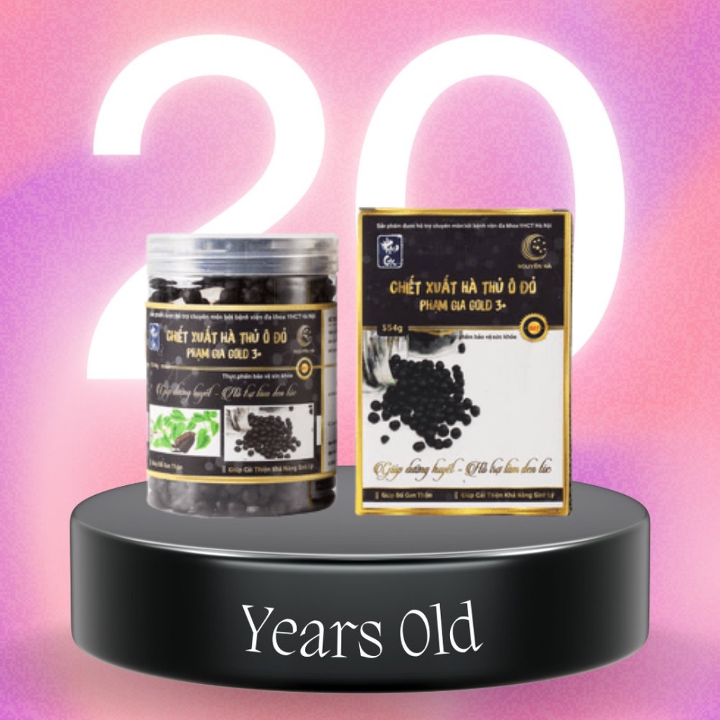Viên Uống Đen Tóc Đẹp Da Hà Thủ Ô Phạm Gia Đỏ Phạm Gia Gold 3+ - Hộp 554g